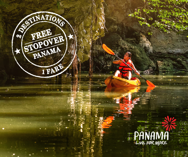 2 Destinations 1 Fare. Free Stopover Panama